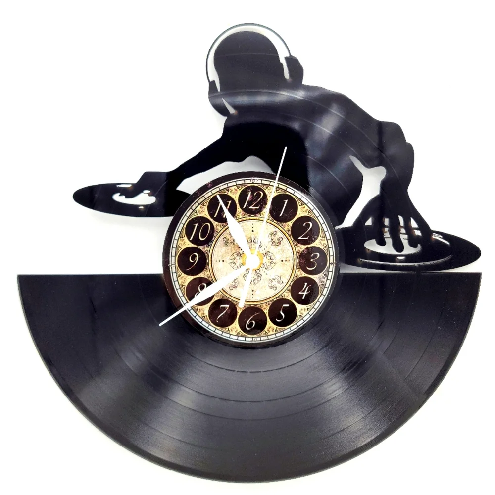 DJ vinyl record clock
